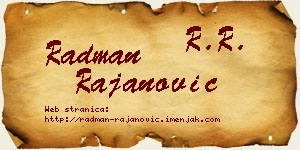Radman Rajanović vizit kartica
